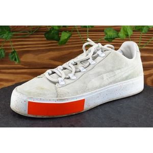PUMA Youth Boys Shoes Sz 5‎ M Beige Leather Fashion Sneakers
